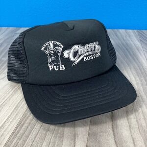 Reynolds Cheers Boston Trucker Hat Men's One Size Black Mesh Pub Logo